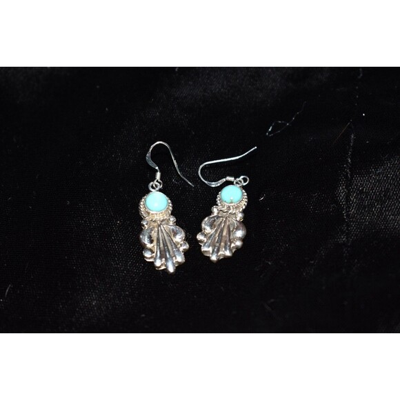 Turquoise & Sterling Silver Earrings - Verley Betone - Picture 5 of 8